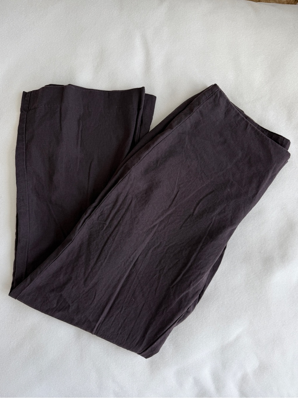 Gap Low Rise Linen-Blend Flare Pants - Size 6 - Terra Brown